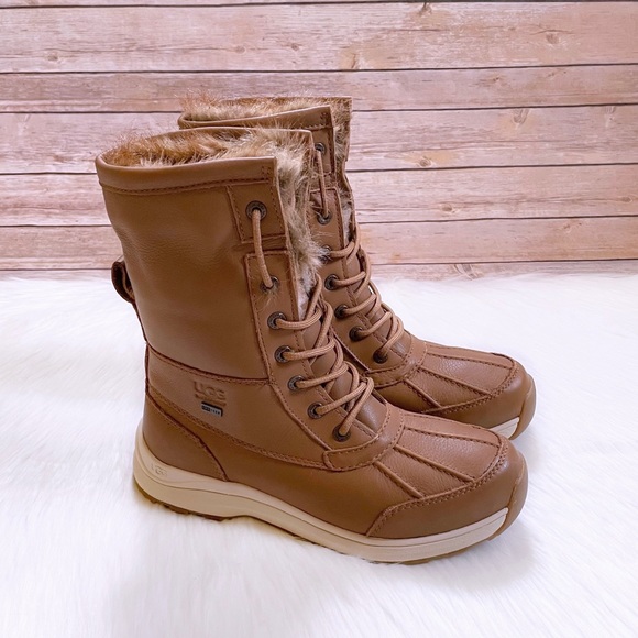 UGG Women’s Adirondack III Tipped Waterproof Chestnut Leather Boots - Picture 7 of 10